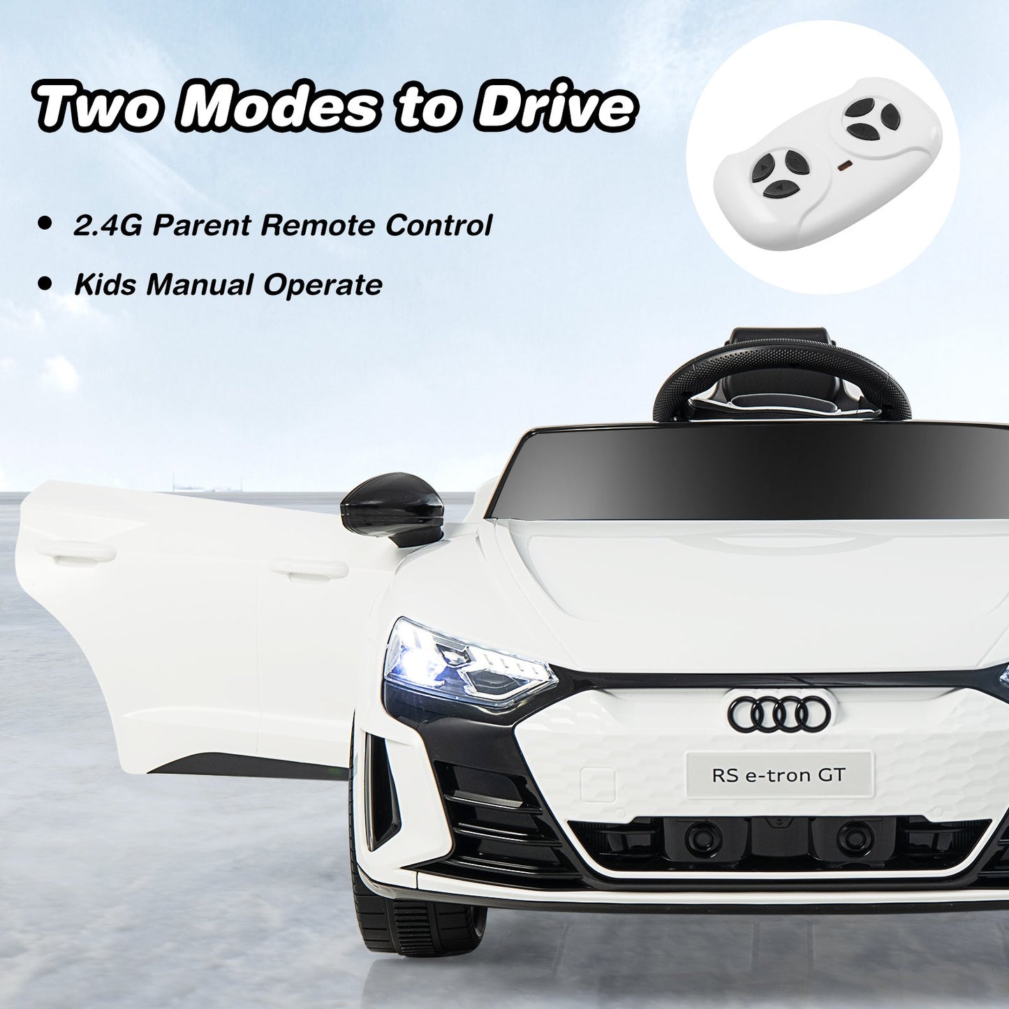 12V Audi Licensed Electric Kids Ride On Car with Remote Control-Black