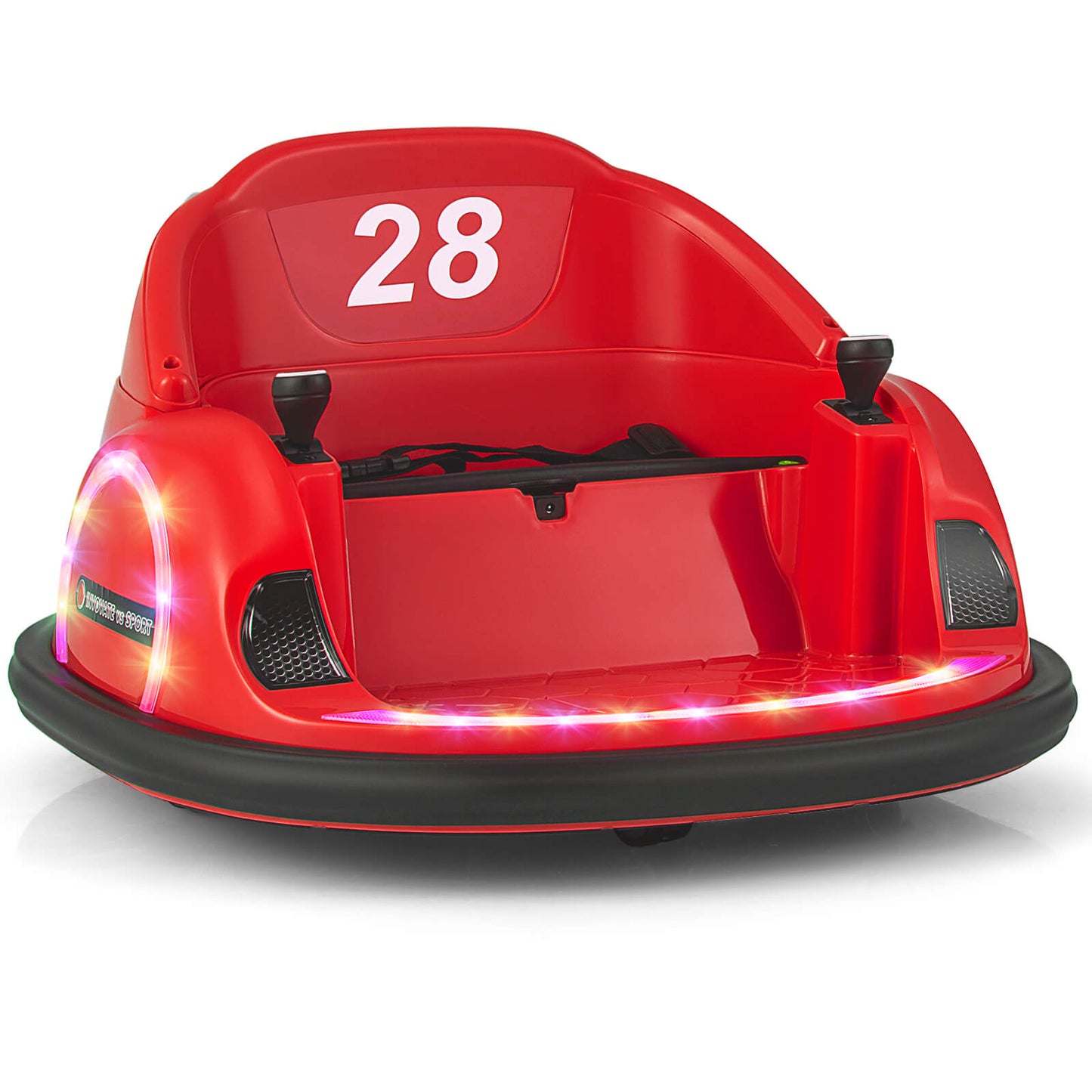 12V Kids Ride on Bumper Car with Flashing Lights and Remote Control-Pink