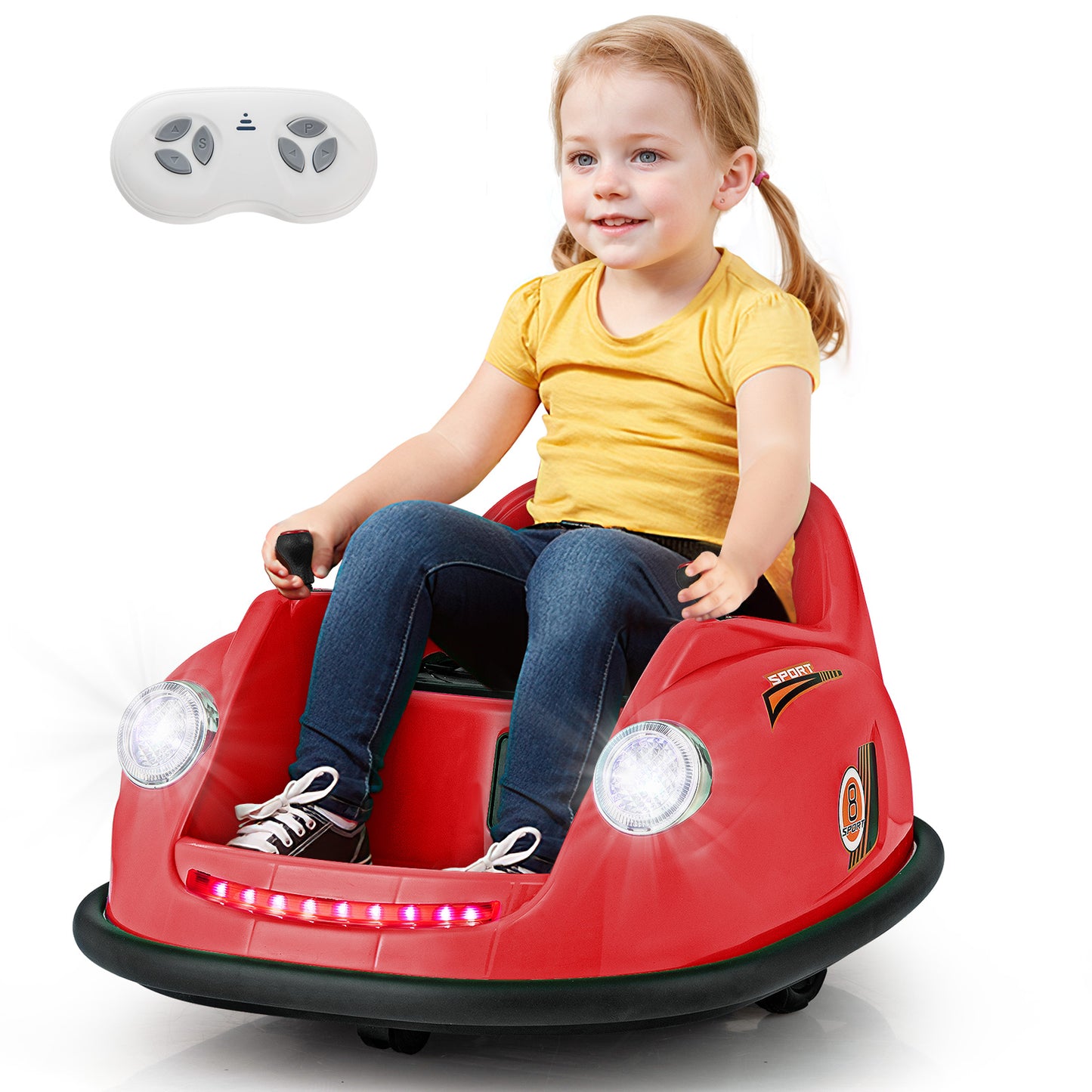 12V Kids Ride on Bumper Car with Remote Control and Music-Navy