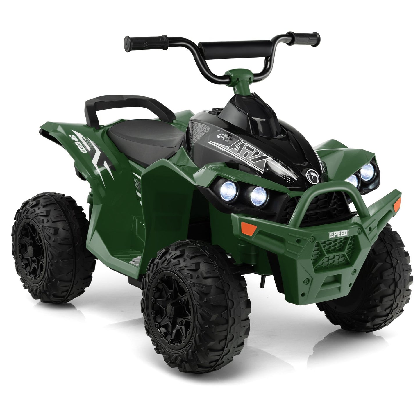 12V Kids Ride On ATV with 2 Speeds and LED Lights-Yellow
