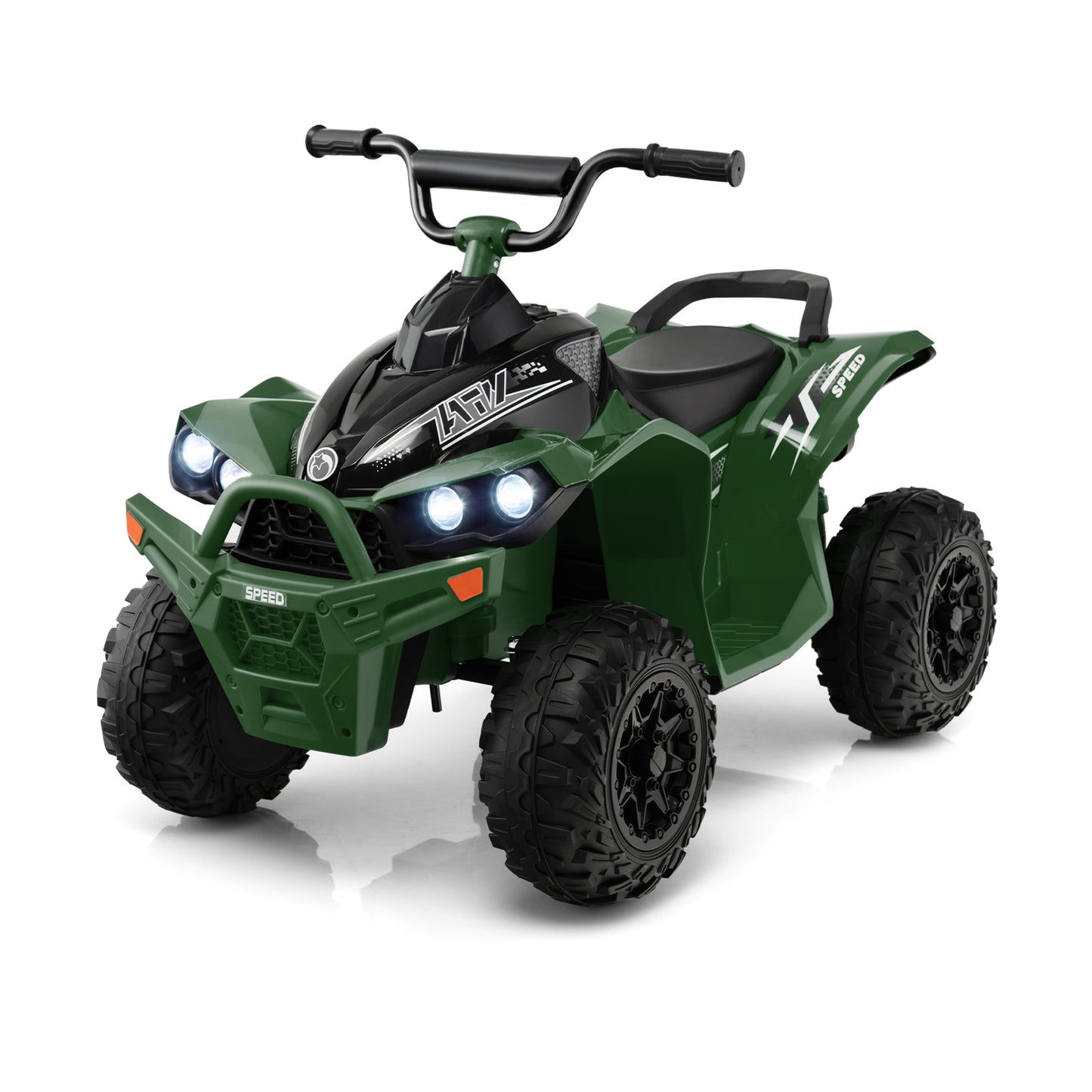 12V Kids Ride On ATV with 2 Speeds and LED Lights-Yellow