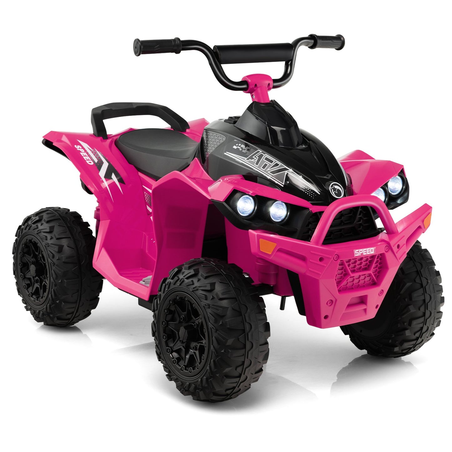 12V Kids Ride On ATV with 2 Speeds and LED Lights-Yellow