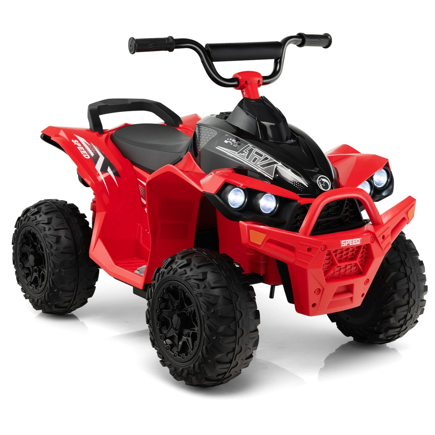 12V Kids Ride On ATV with 2 Speeds and LED Lights-Yellow