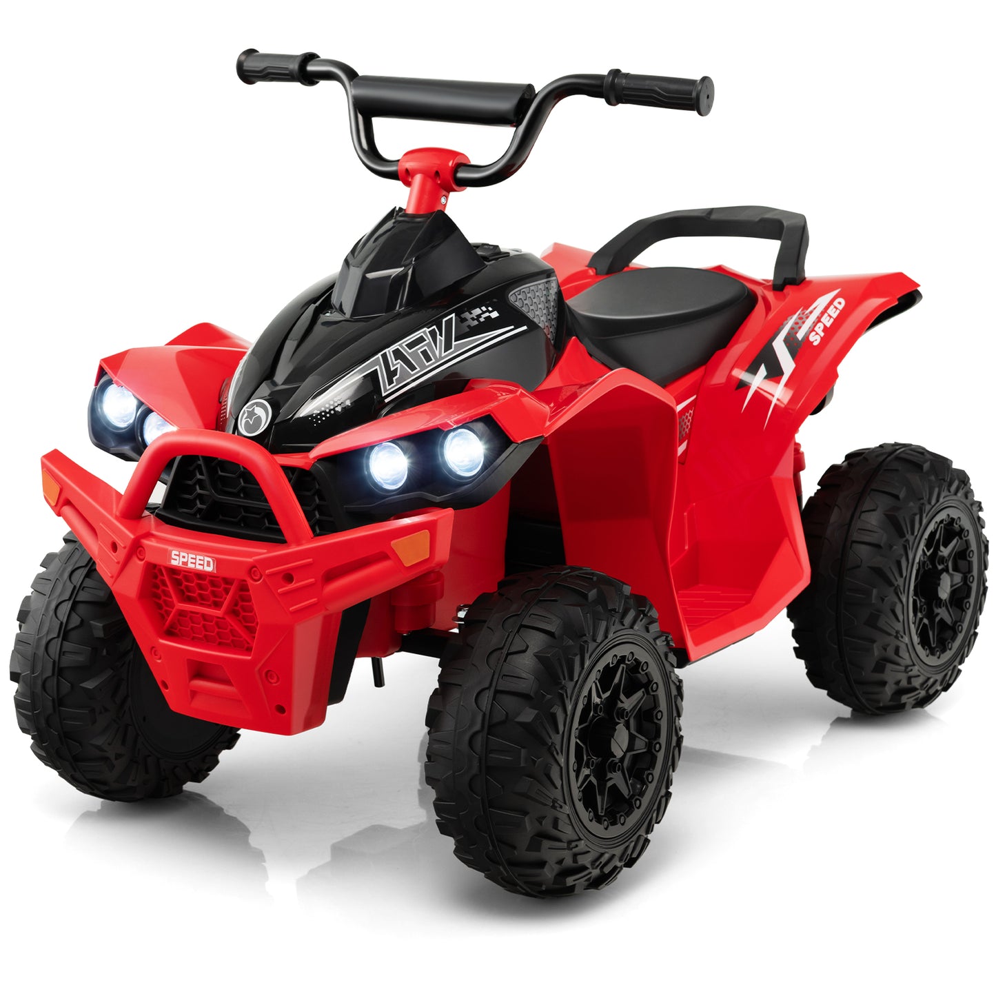12V Kids Ride On ATV with 2 Speeds and LED Lights-Yellow