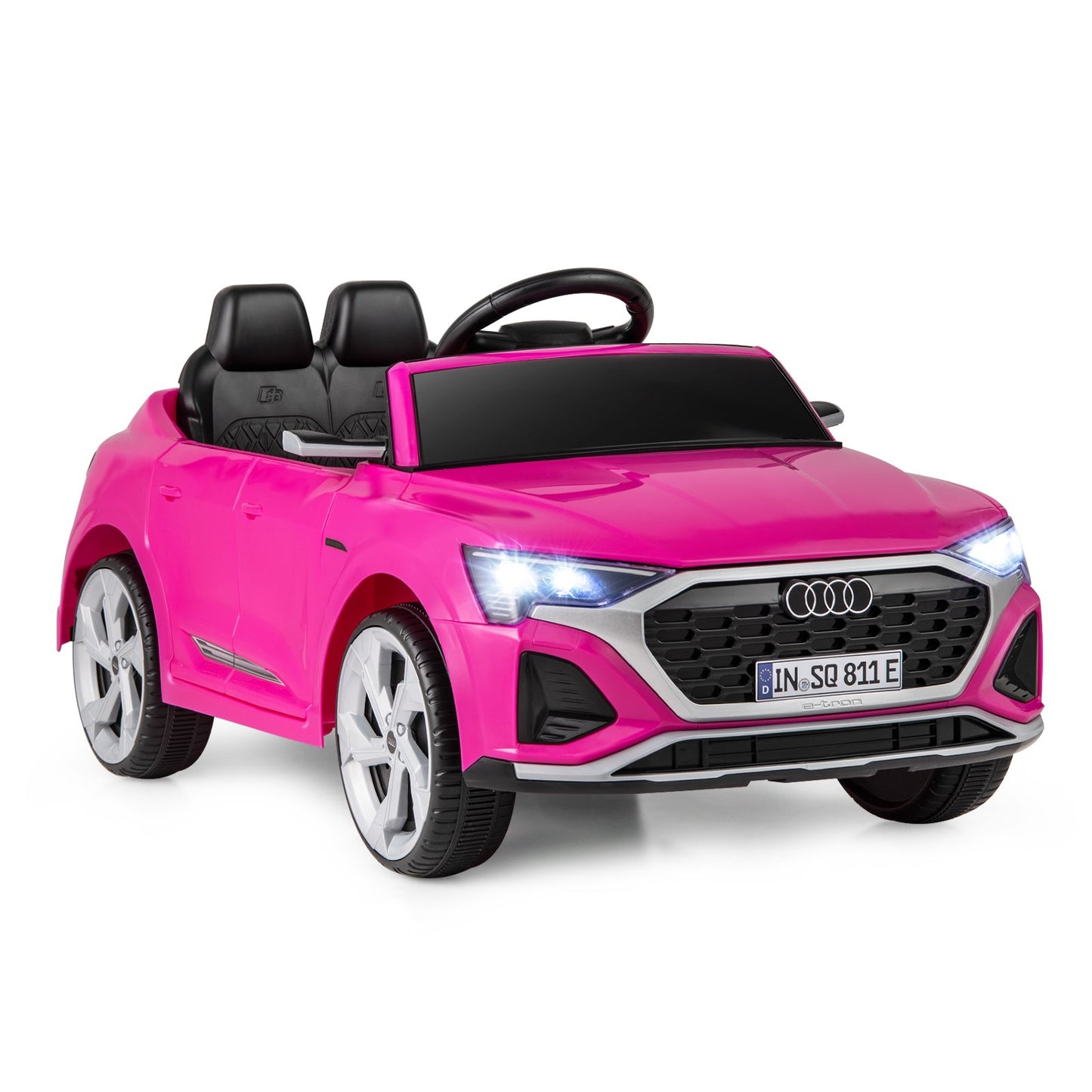 12V Kids Ride On Car with Remote Control and 4 Wheels Suspension-Black