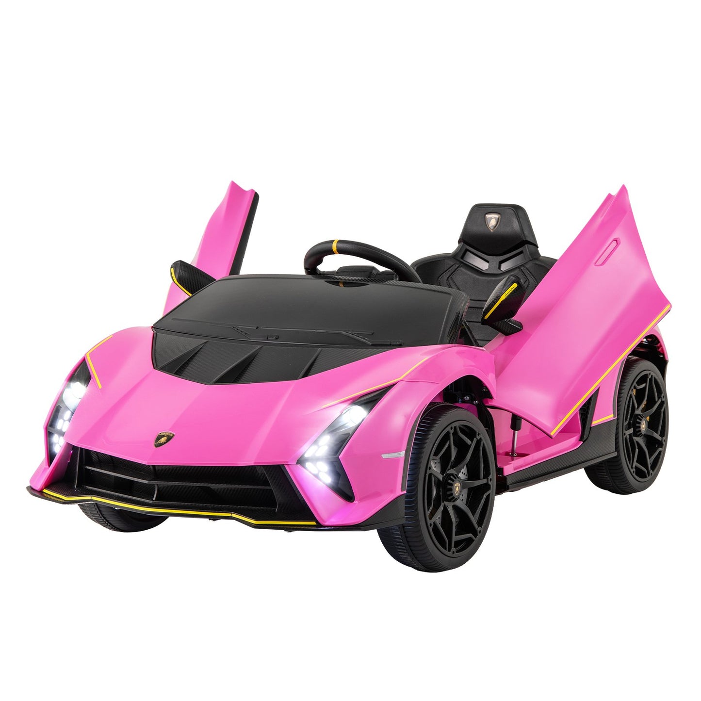 12V Kids Ride on Car 4WD Lamborghini Licensed with 3 Speeds and Music-Grey