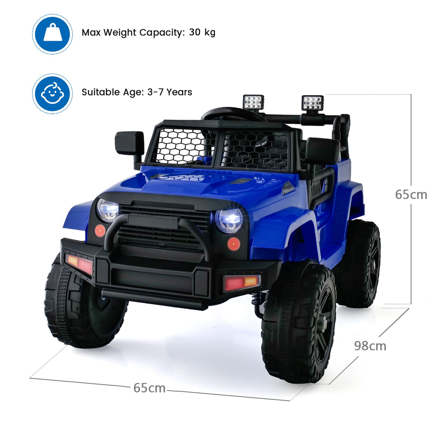 12V Kids Ride on Car with Remote Control and Music-Black