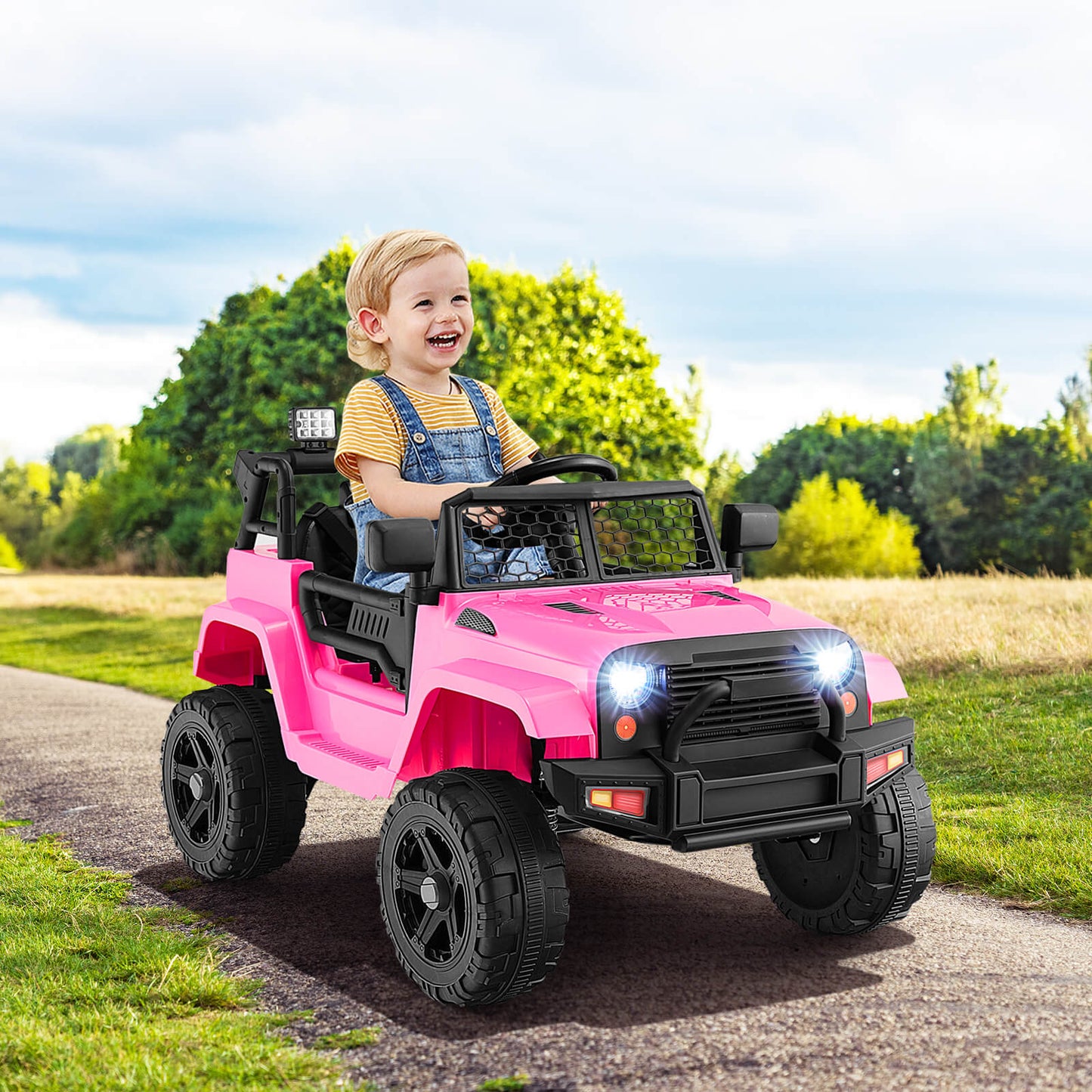 12V Kids Ride on Car with Remote Control and Music-Black