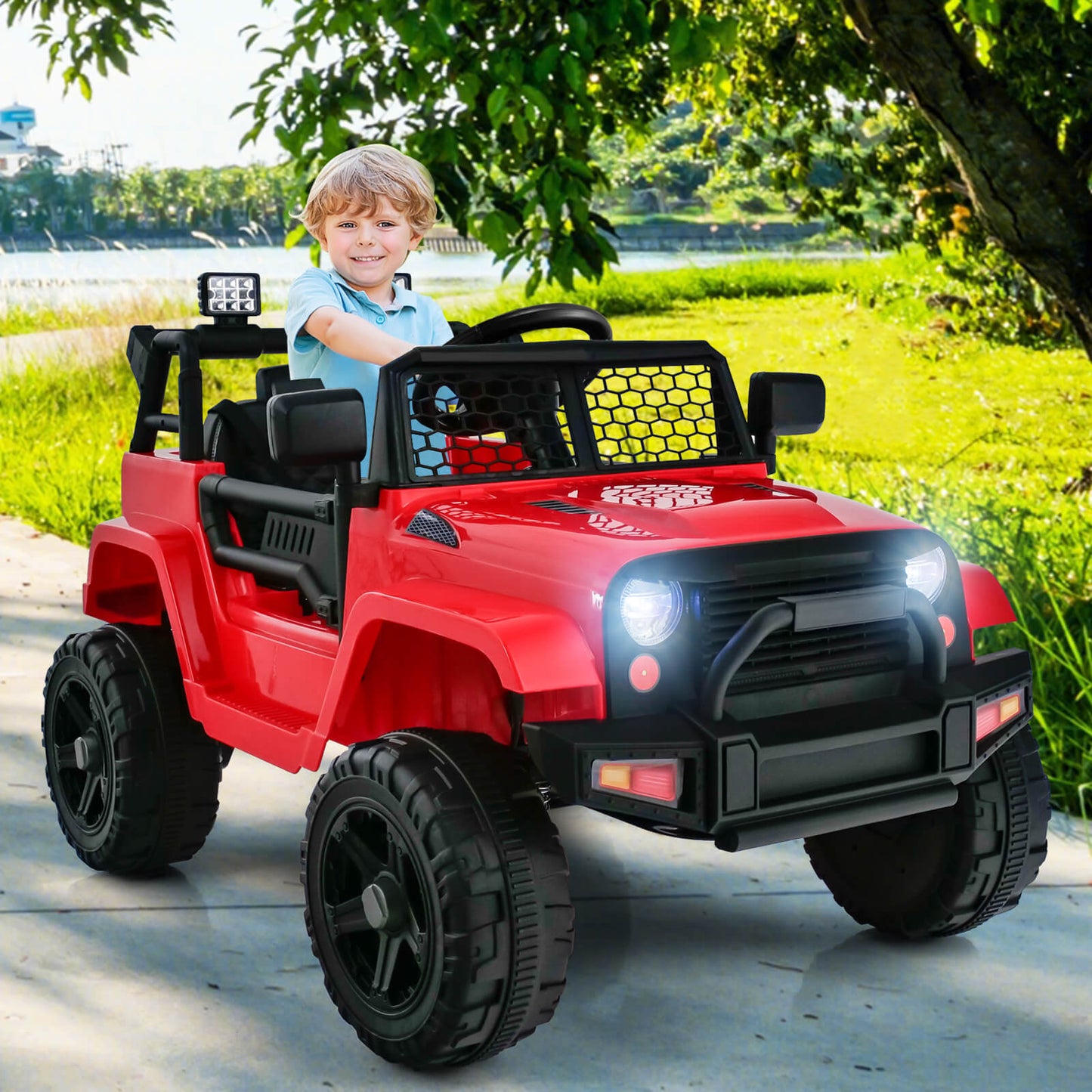 12V Kids Ride on Car with Remote Control and Music-Black