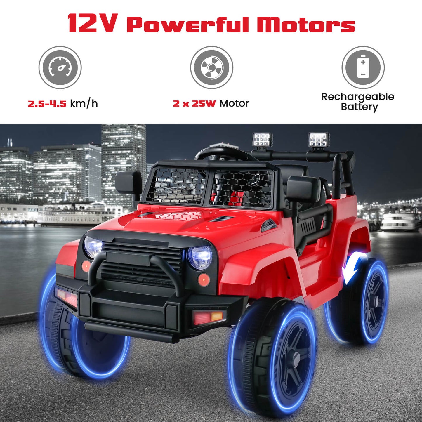 12V Kids Ride on Car with Remote Control and Music-Black