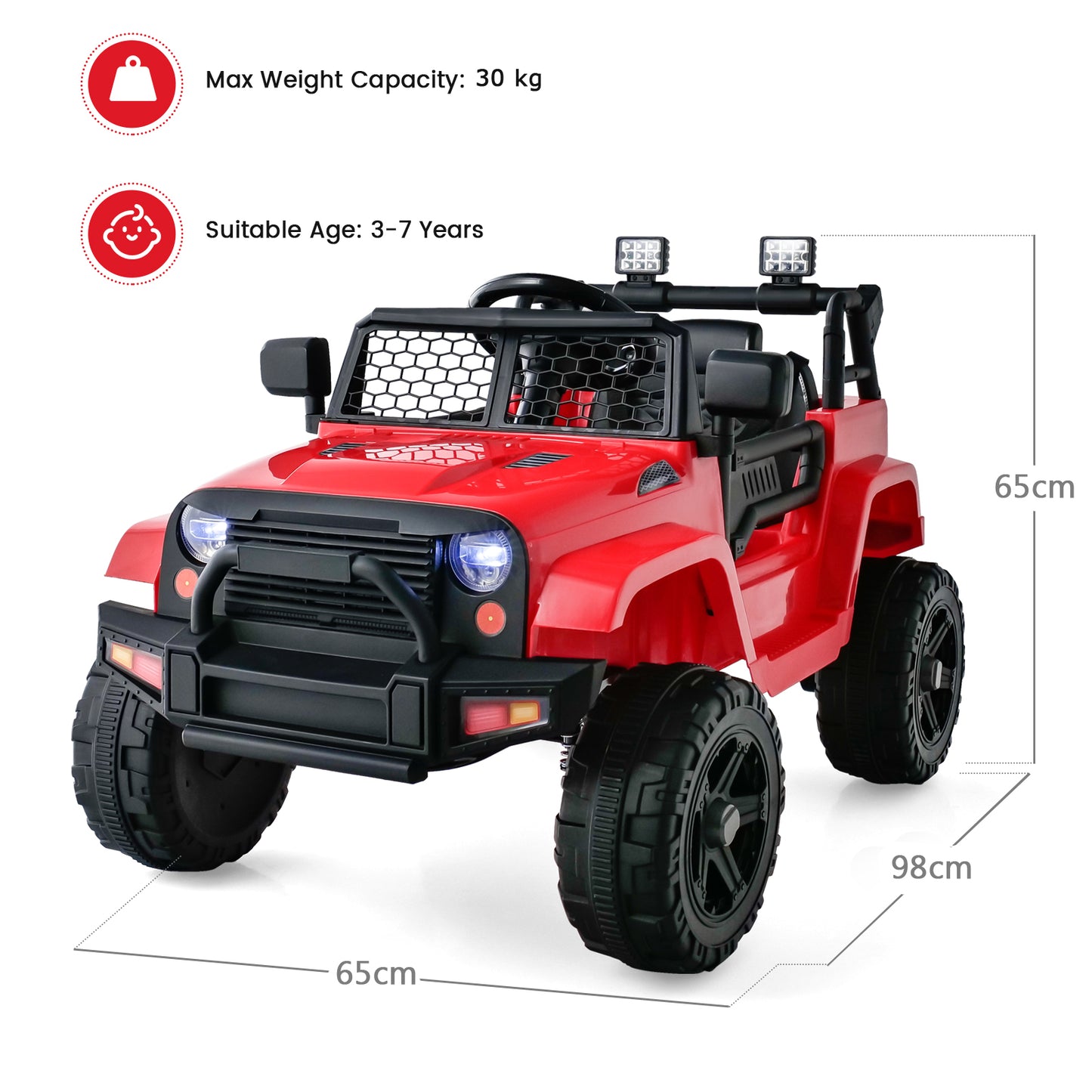 12V Kids Ride on Car with Remote Control and Music-Black