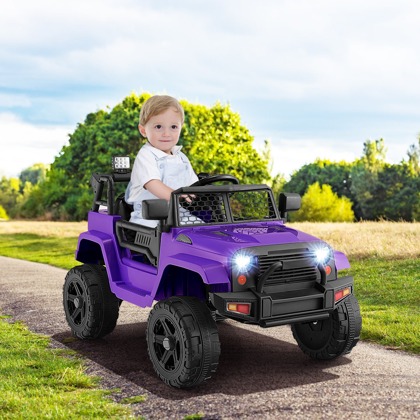12V Kids Ride on Car with Remote Control and Music-Black