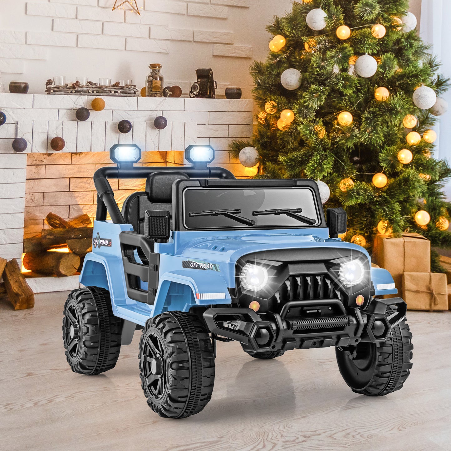 12V Kids Ride on Truck with Remote Control and 3 Speeds-Black