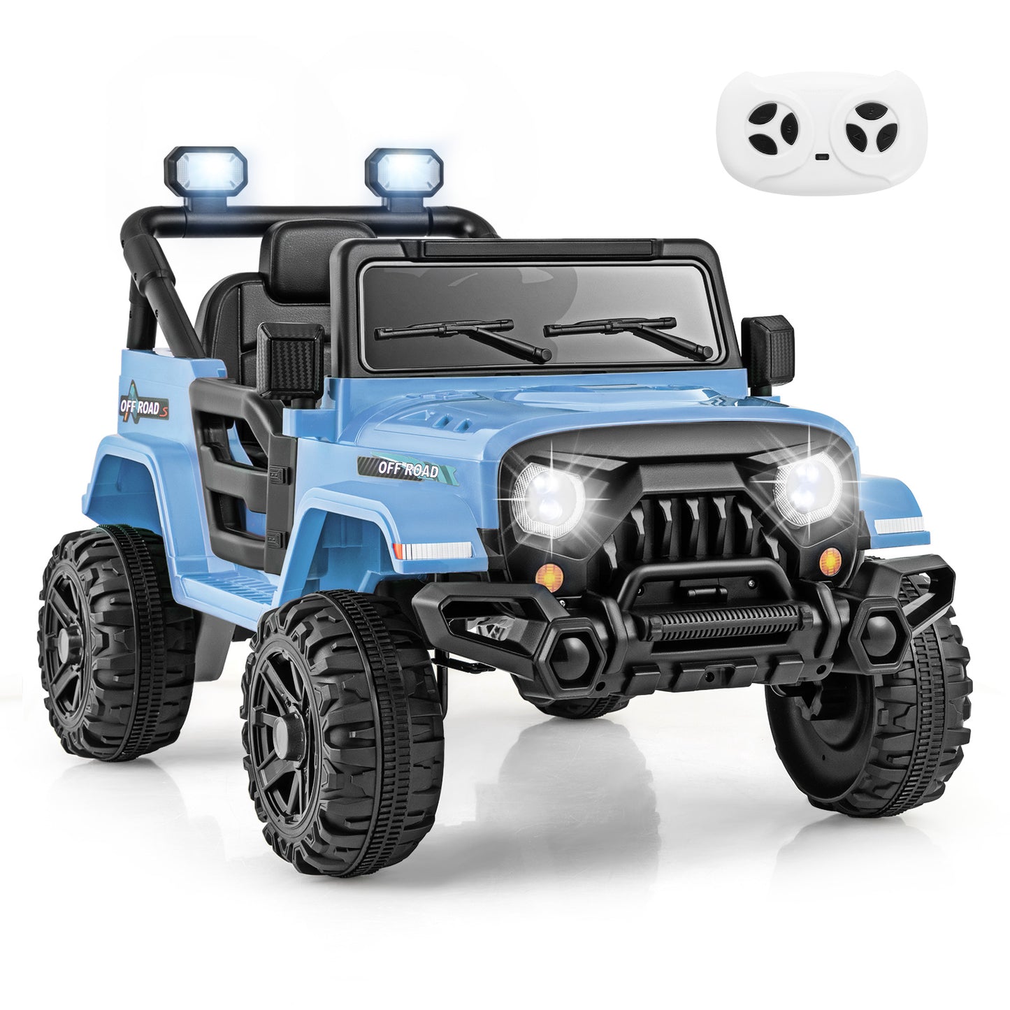 12V Kids Ride on Truck with Remote Control and 3 Speeds-Black