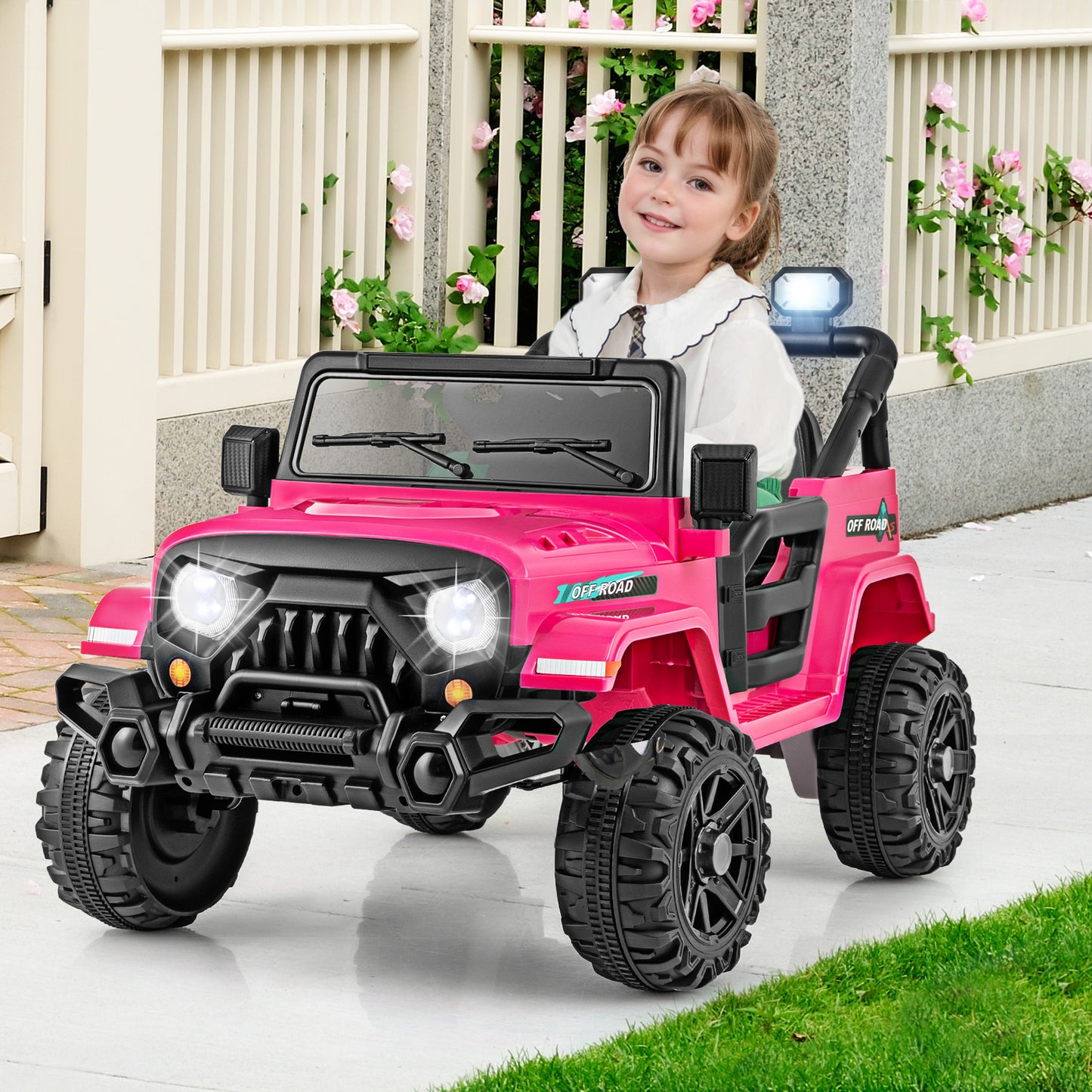 12V Kids Ride on Truck with Remote Control and 3 Speeds-Black