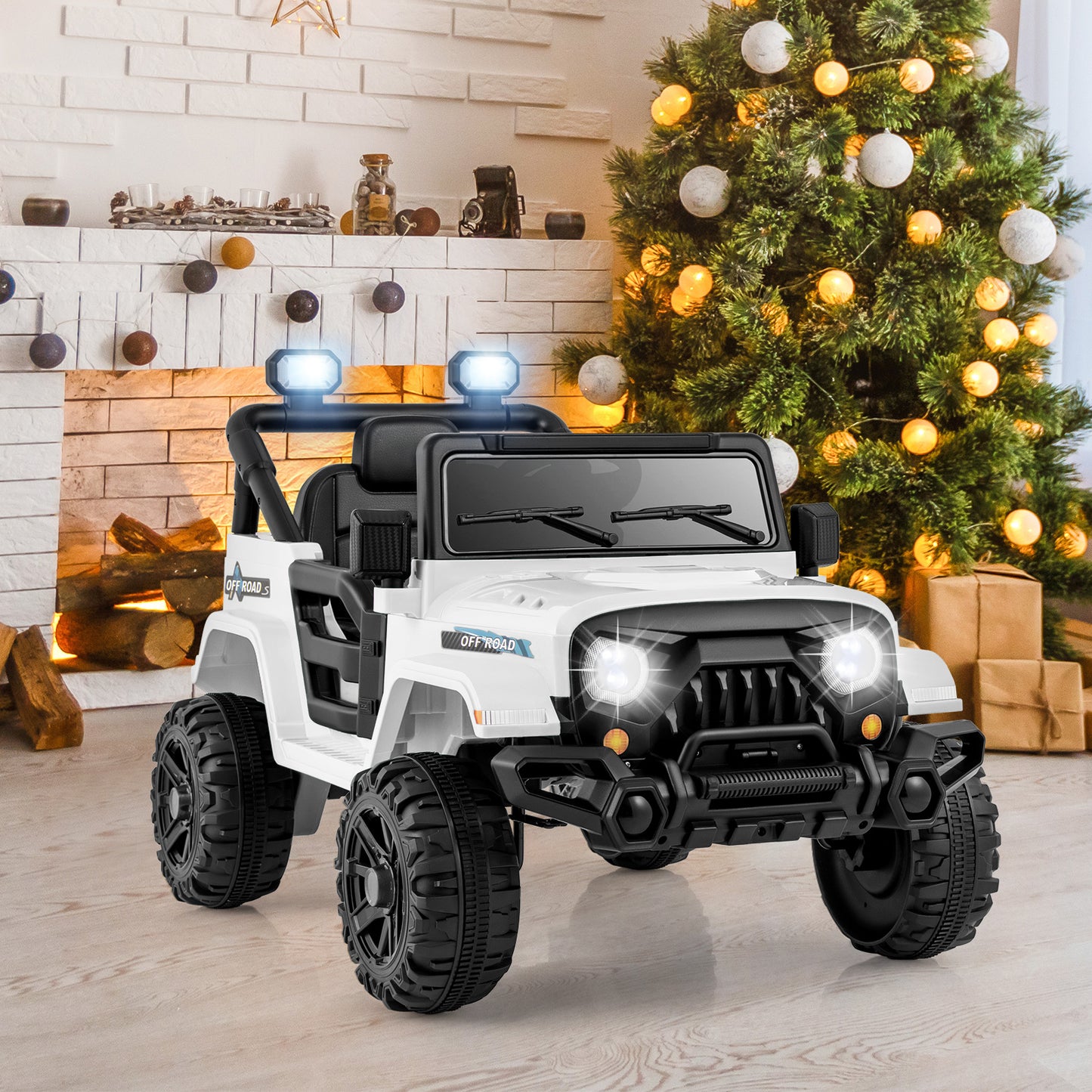 12V Kids Ride on Truck with Remote Control and 3 Speeds-Black