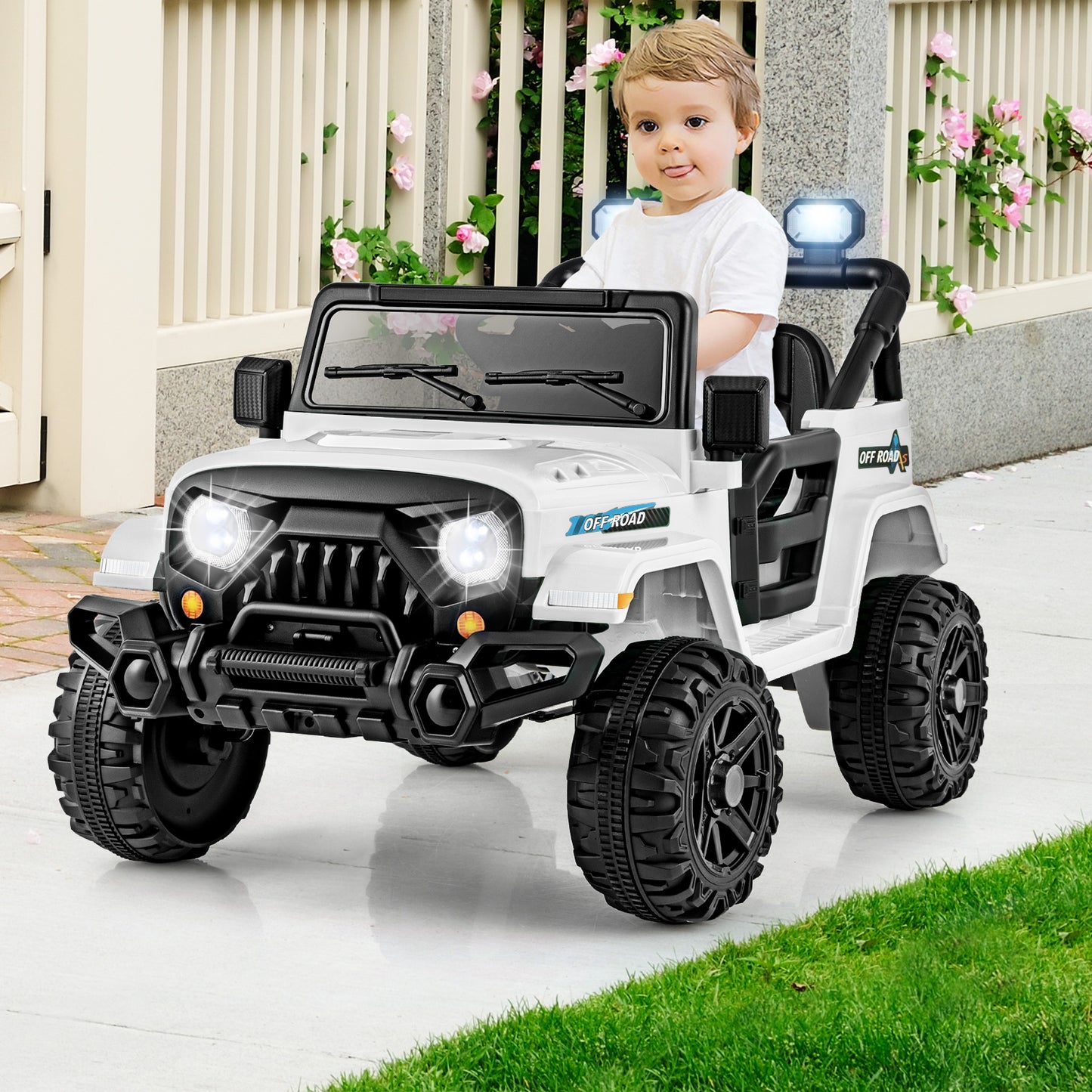 12V Kids Ride on Truck with Remote Control and 3 Speeds-Black