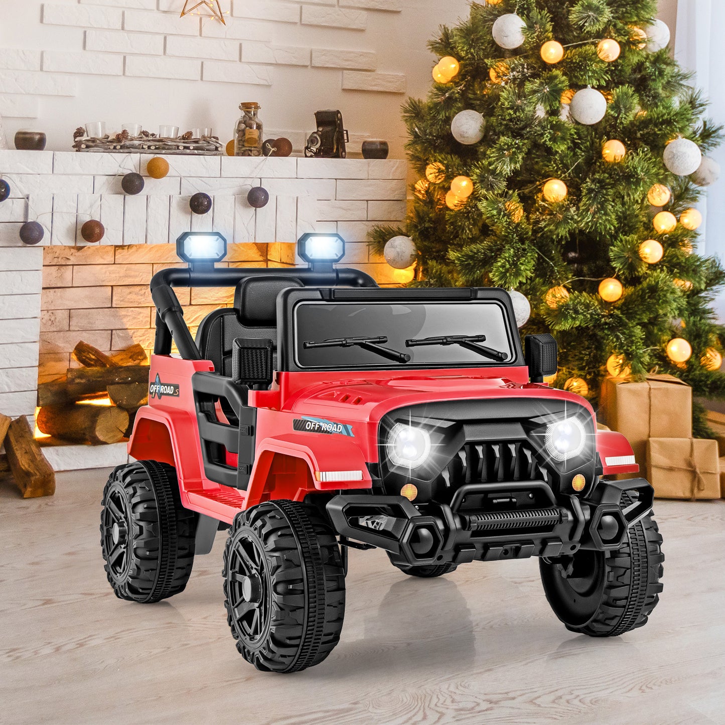 12V Kids Ride on Truck with Remote Control and 3 Speeds-Black
