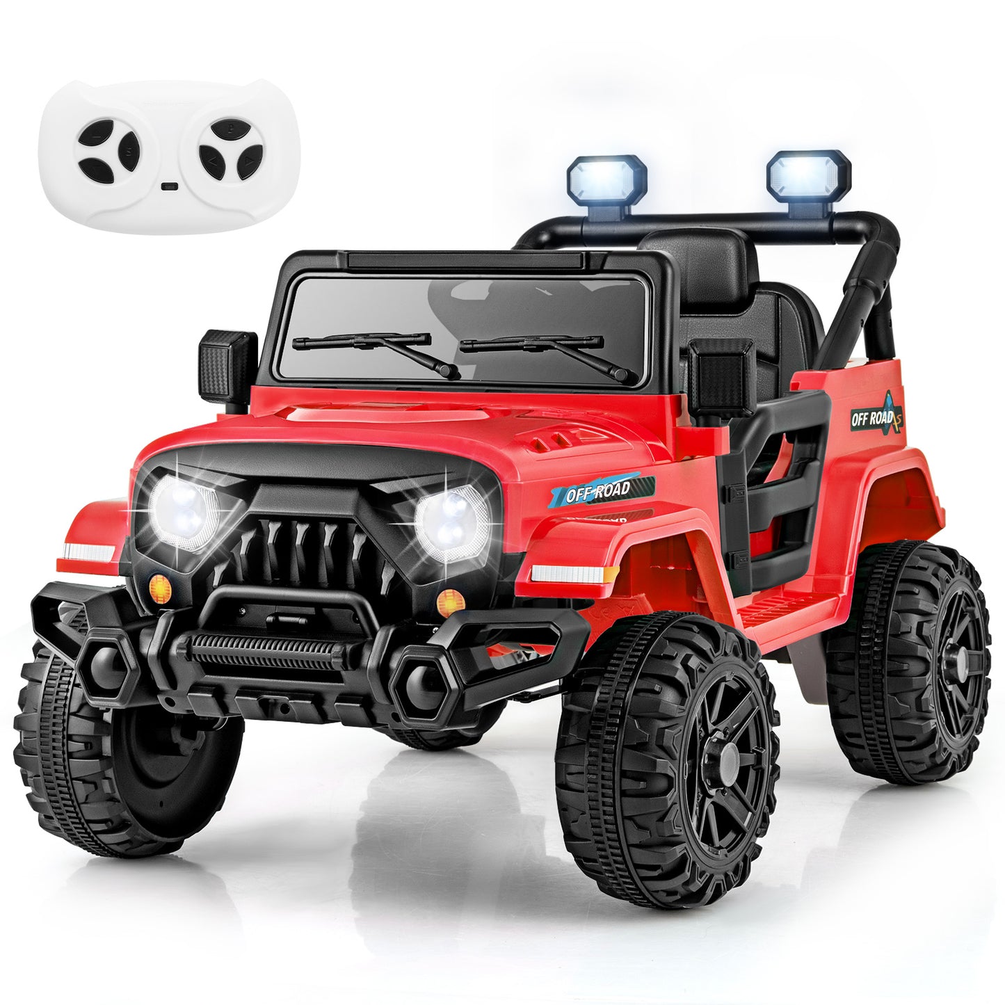 12V Kids Ride on Truck with Remote Control and 3 Speeds-Black