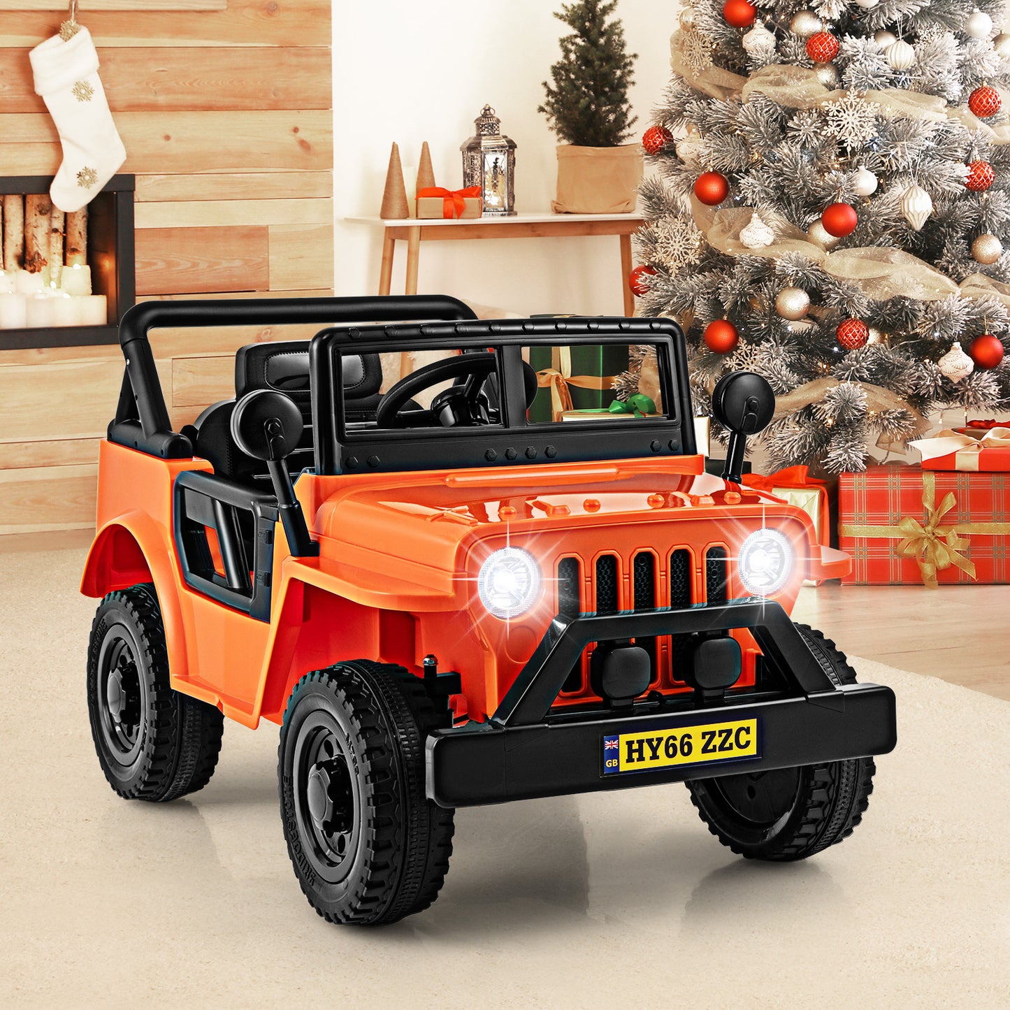 12V Kids Ride on Truck with Remote Control and 3 Speeds for Children-Black