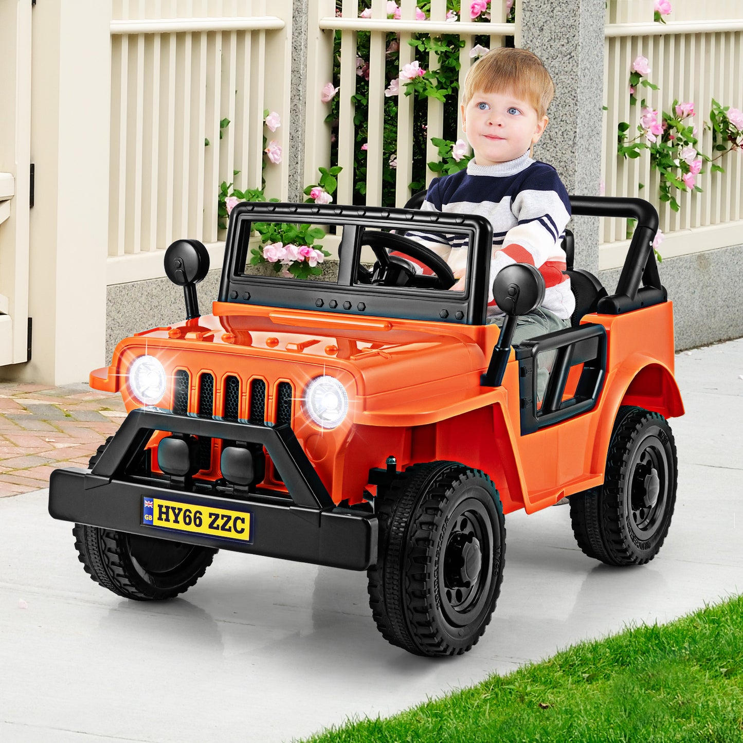 12V Kids Ride on Truck with Remote Control and 3 Speeds for Children-Black