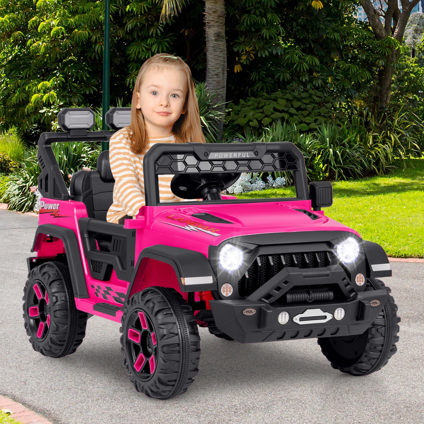 12V Kids Ride on Truck with Remote Control and Wireless Connection-Black