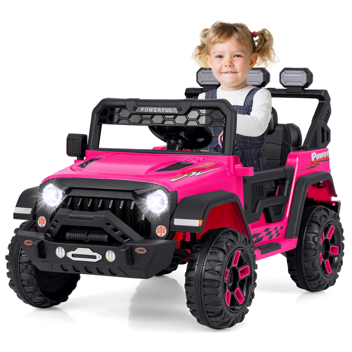 12V Kids Ride on Truck with Remote Control and Wireless Connection-Black