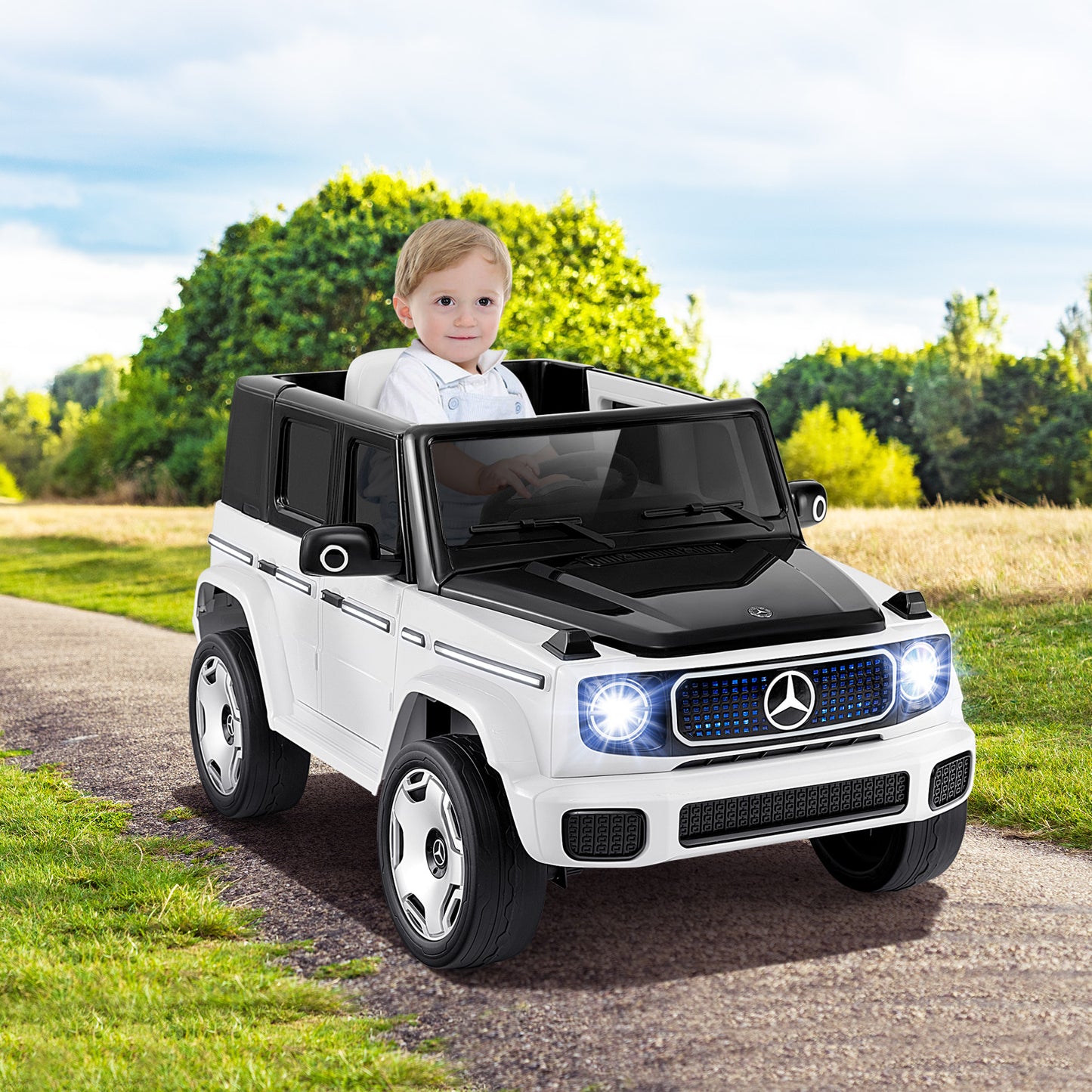 12V Licensed Mercedes-Benz EQG Kids Ride On Car-Black