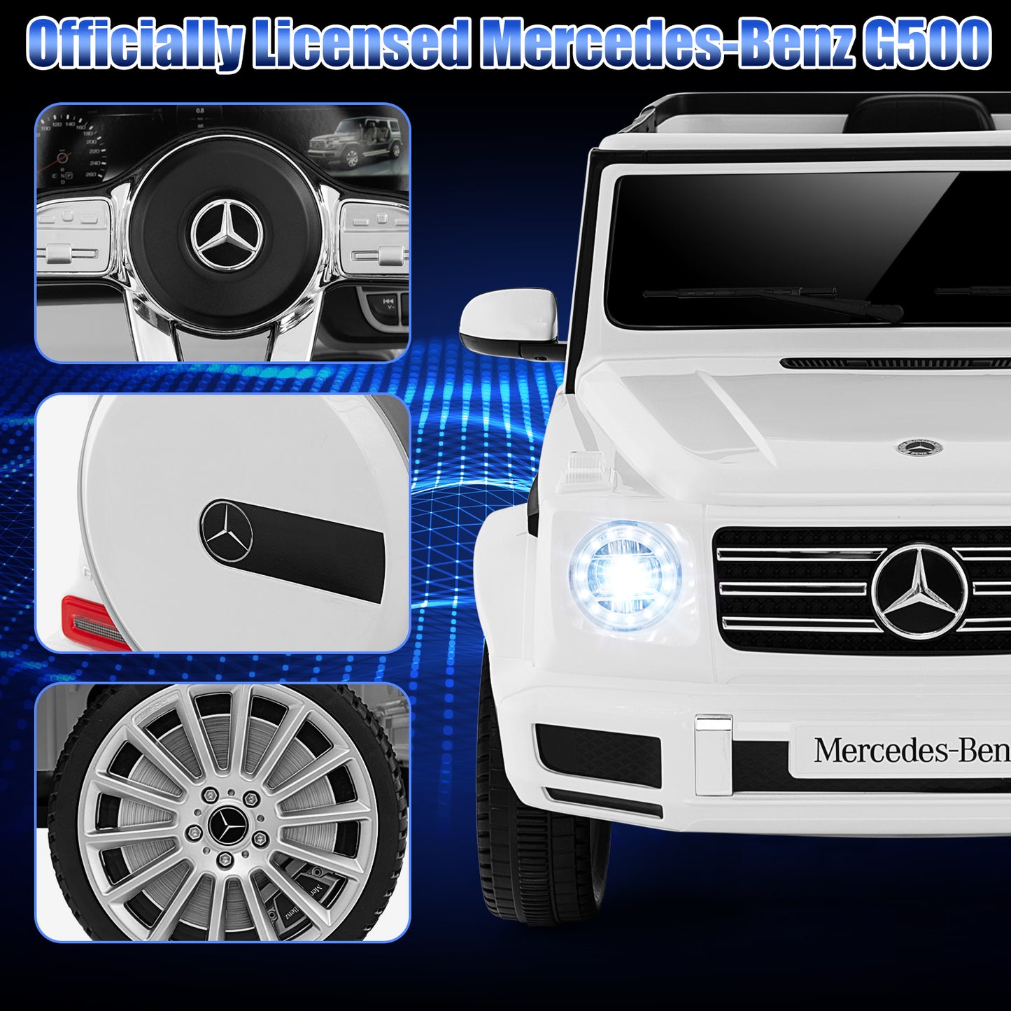 12V Licensed Mercedes-Benz Kids Ride-on Car with Remote Control-Black