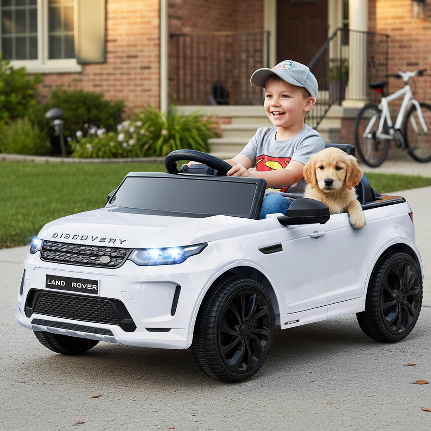 12V Ride on Car with Remote Control and Music Licensed Land Rover-Black
