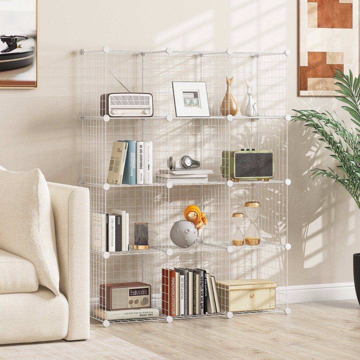 12 Wire Cube Storage Unit-Black