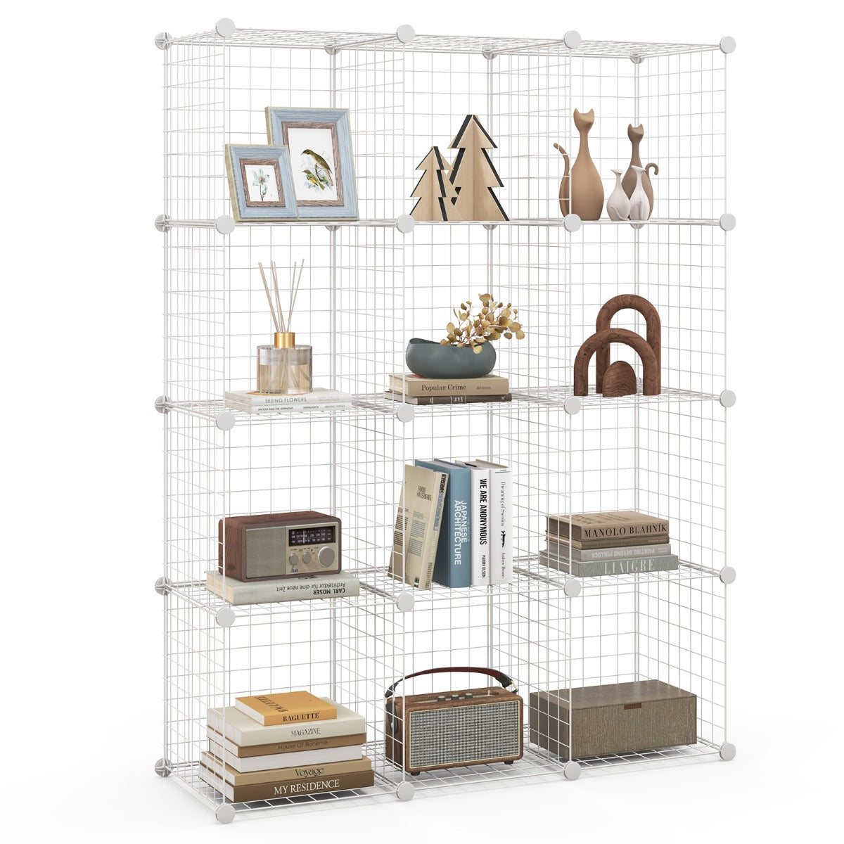 12 Wire Cube Storage Unit-Black