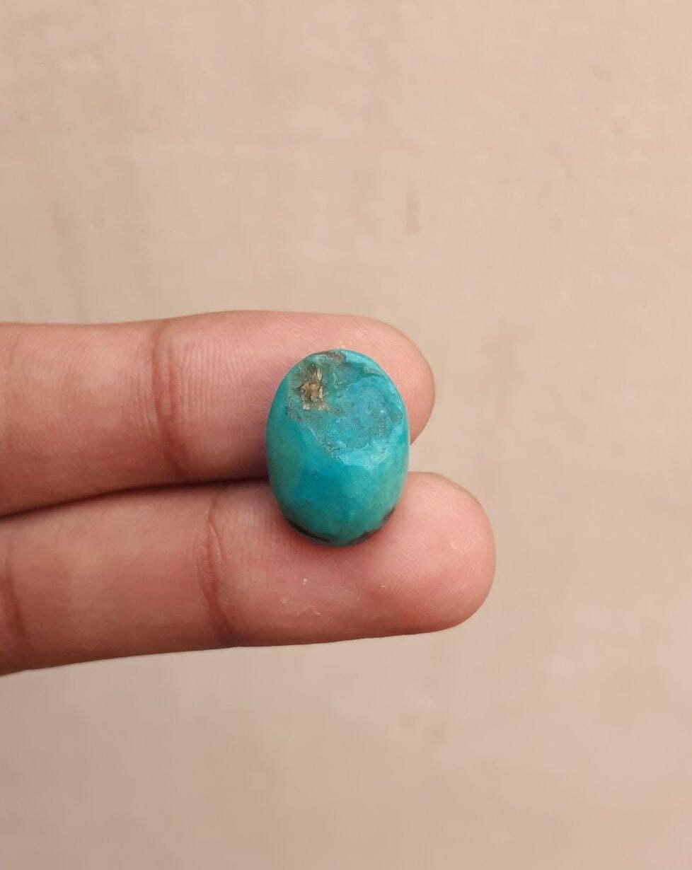 Natural Certified Turquoise - Blue Turquoise Feroza -12ct-19x14mm