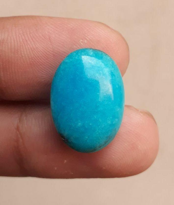 Natural Certified Turquoise - Blue Turquoise Feroza -12ct-19x14mm