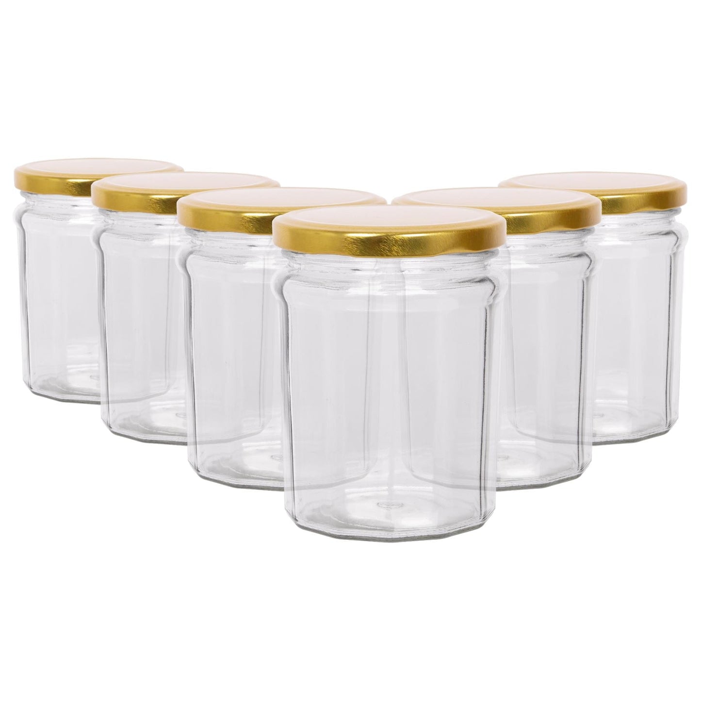 380ml Glass Jam Jars with Lids - Pack of 6