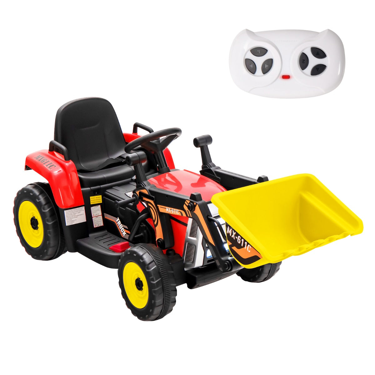 12V Battery Powered Loader Digger with Adjustable Arm and Bucket-Blue