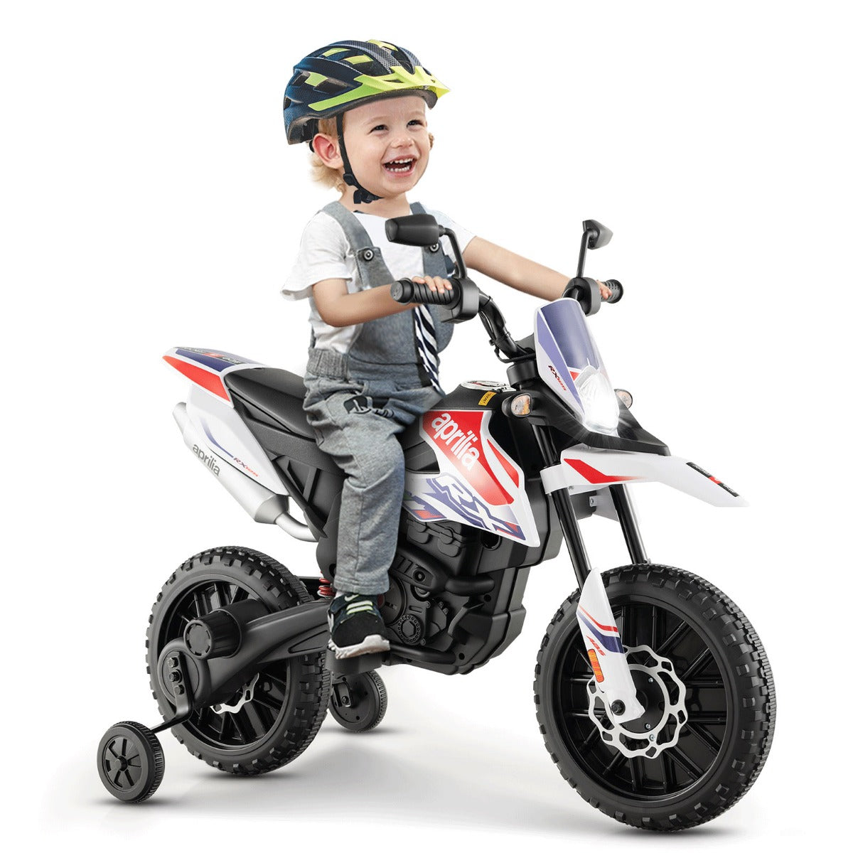 12V Battery Powered Toddler Motorbike with Music for 3-8 Years Old Kids-Black