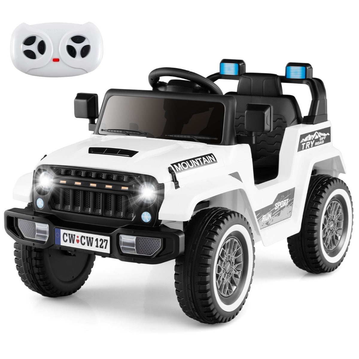 12V Kids Ride on Car with Soft Start and Battery Powered-Black