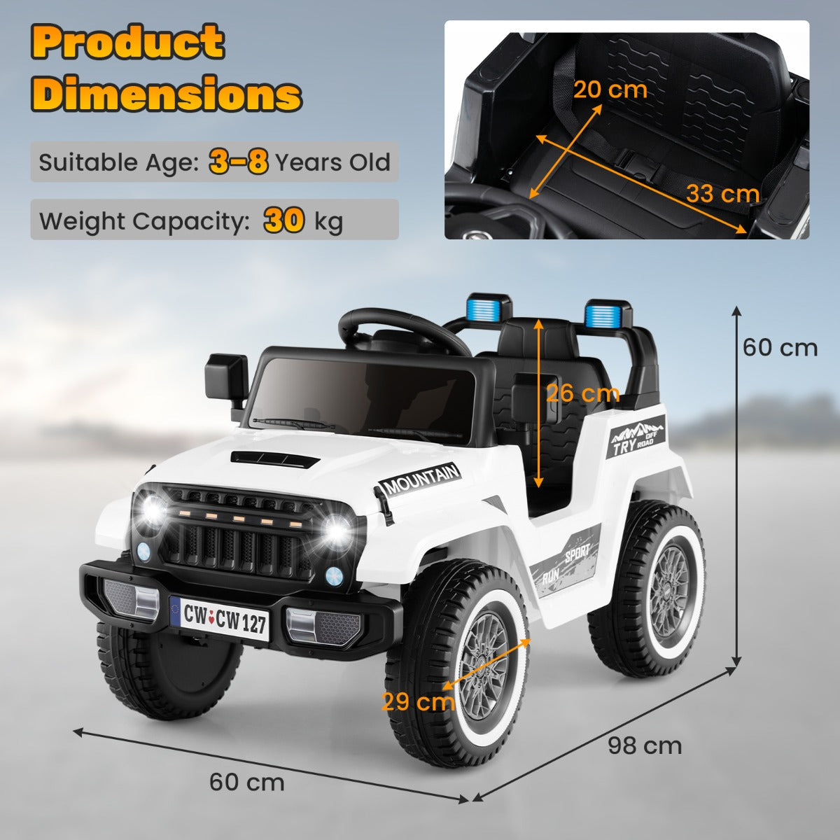 12V Kids Ride on Car with Soft Start and Battery Powered-Black