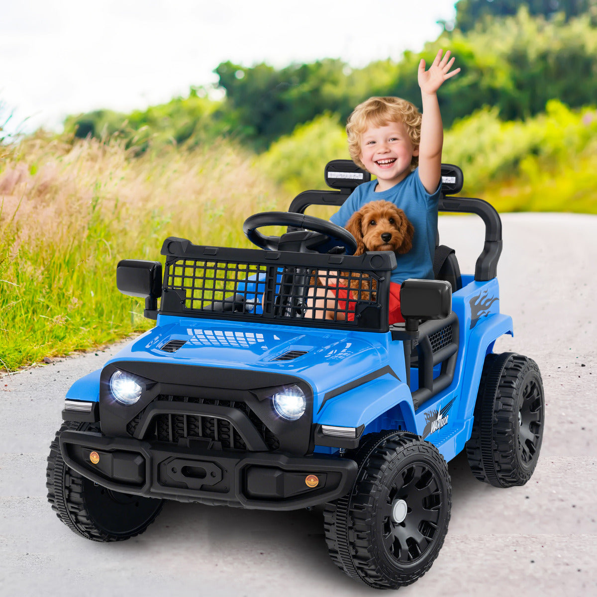 12V Kids Ride on Truck Car with Remote Control for Kid Over 3 Years Old-Black