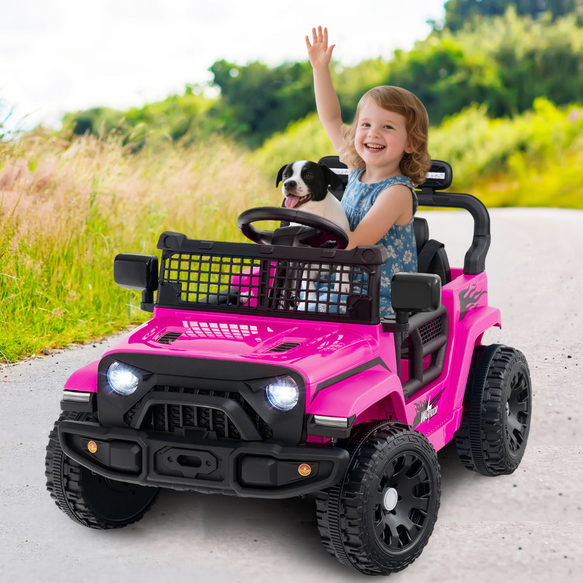 12V Kids Ride on Truck Car with Remote Control for Kid Over 3 Years Old-Black