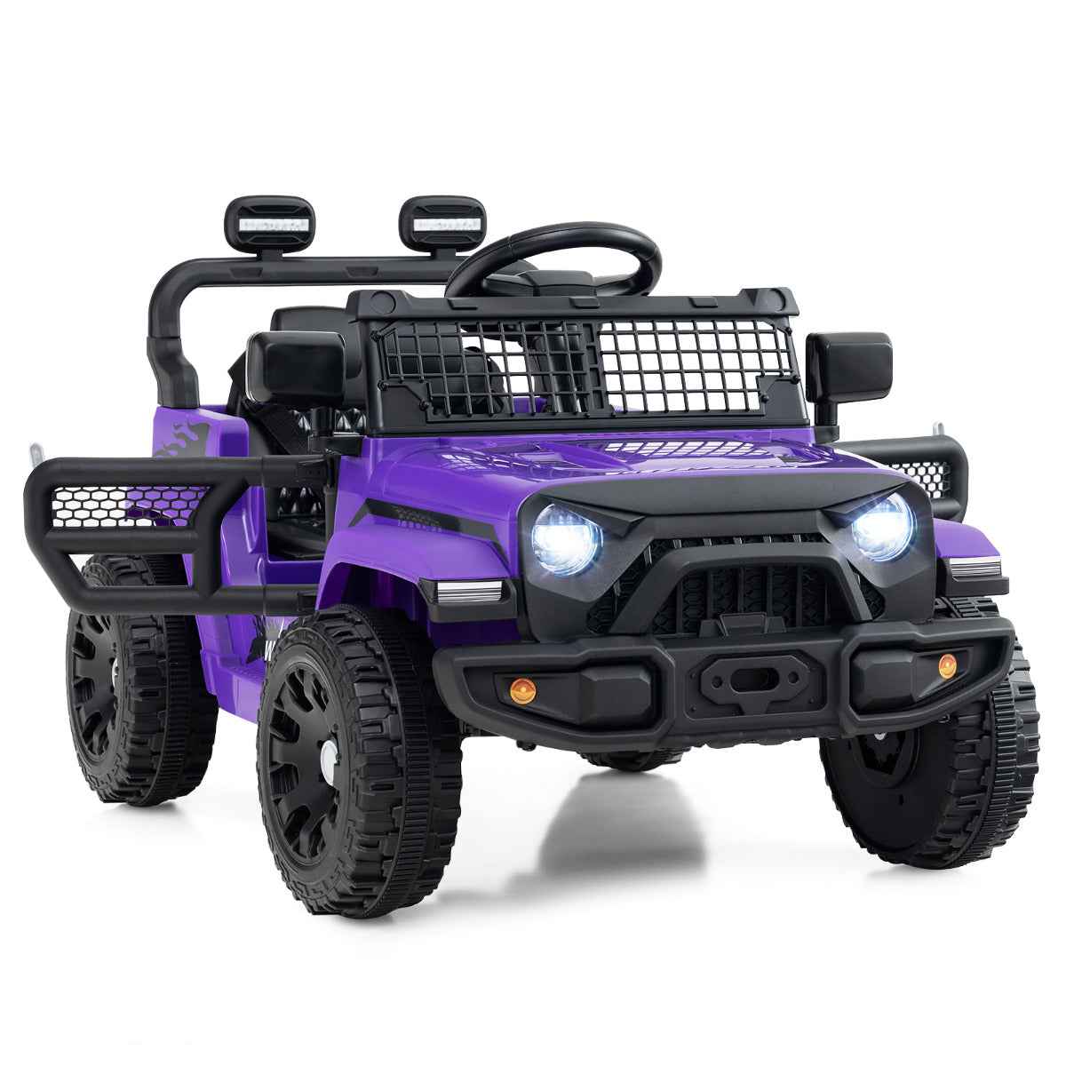 12V Kids Ride on Truck Car with Remote Control for Kid Over 3 Years Old-Black