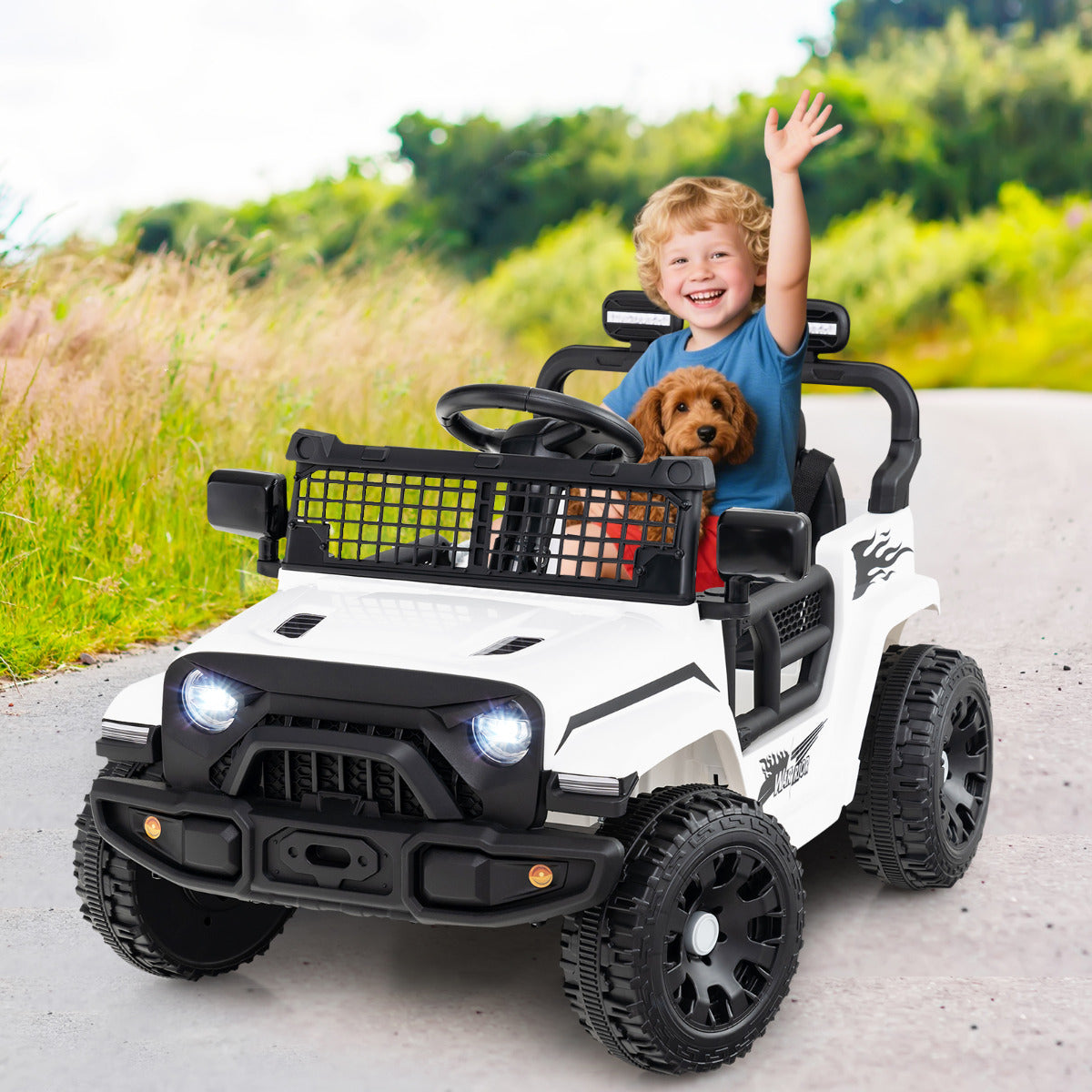 12V Kids Ride on Truck Car with Remote Control for Kid Over 3 Years Old-Black