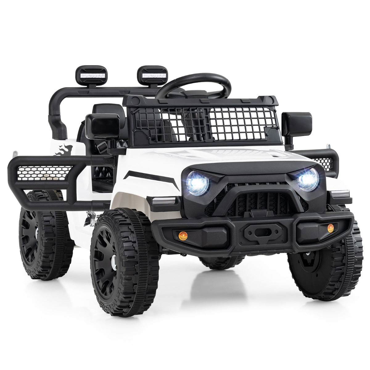 12V Kids Ride on Truck Car with Remote Control for Kid Over 3 Years Old-Black