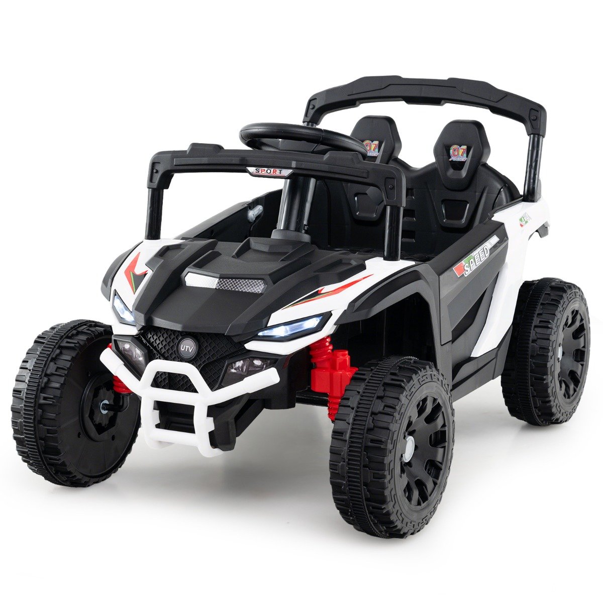 12V Kids Ride On Car Electric UTV with LED Lights and Music-Pink