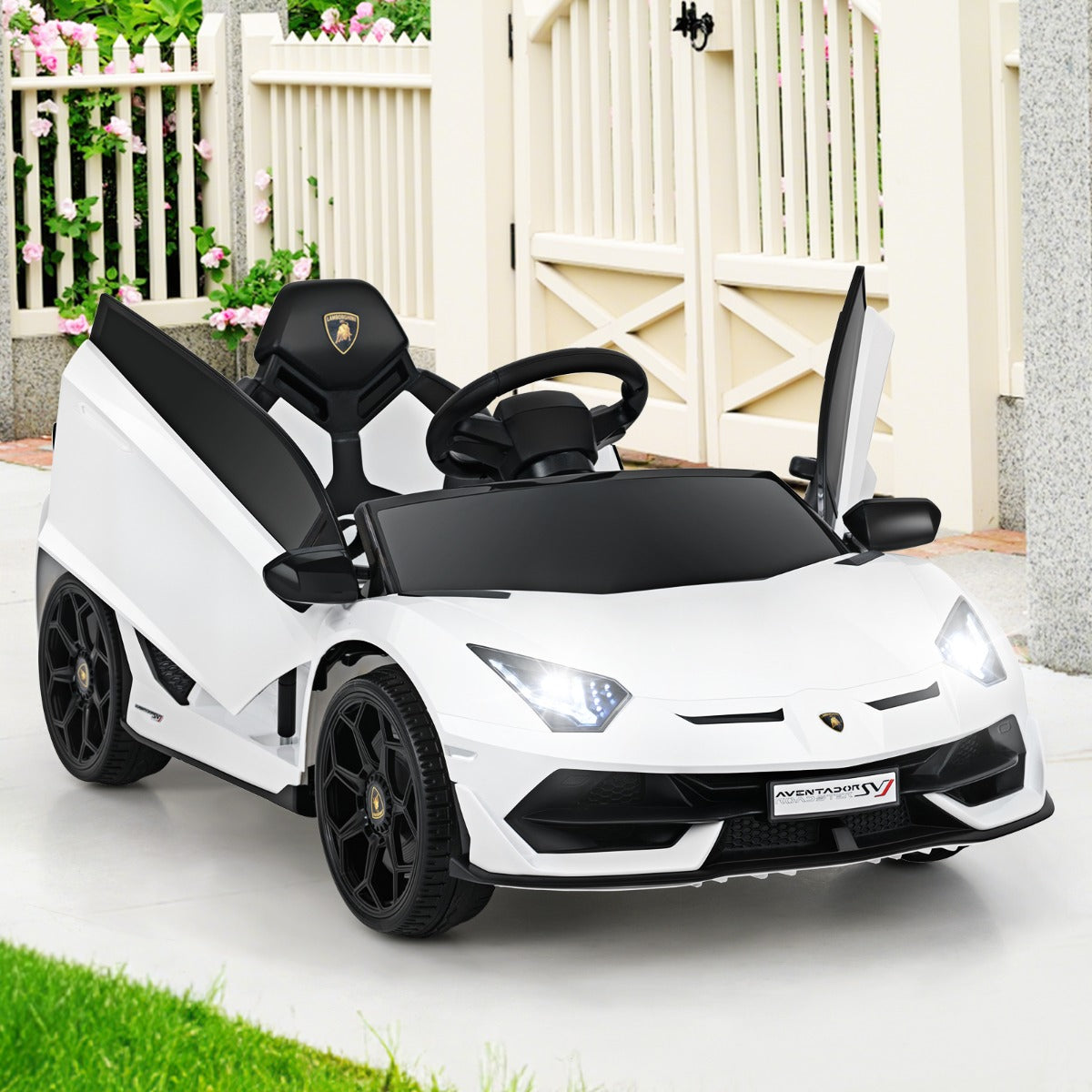 12V Licensed Lamborghini Kids Ride on Car with Remote Control-Red