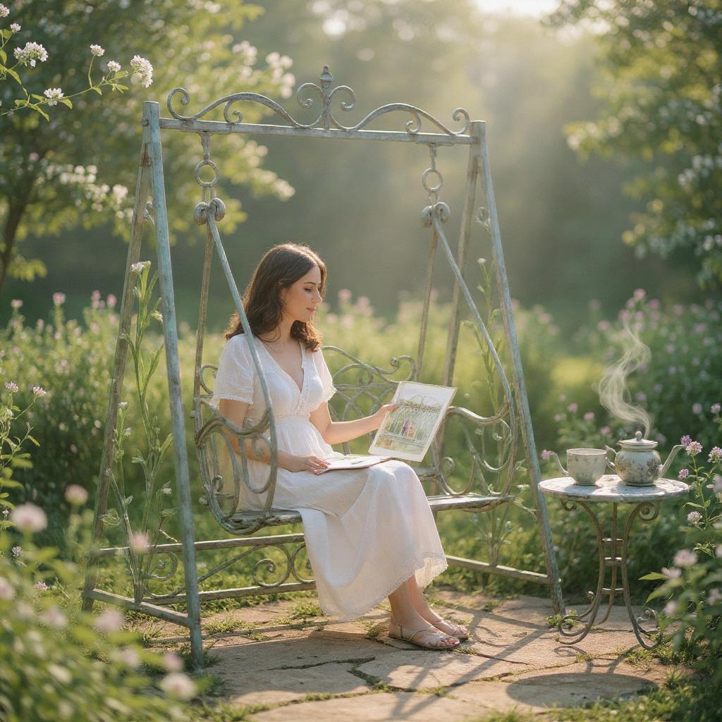 GREY METAL SWING BENCH