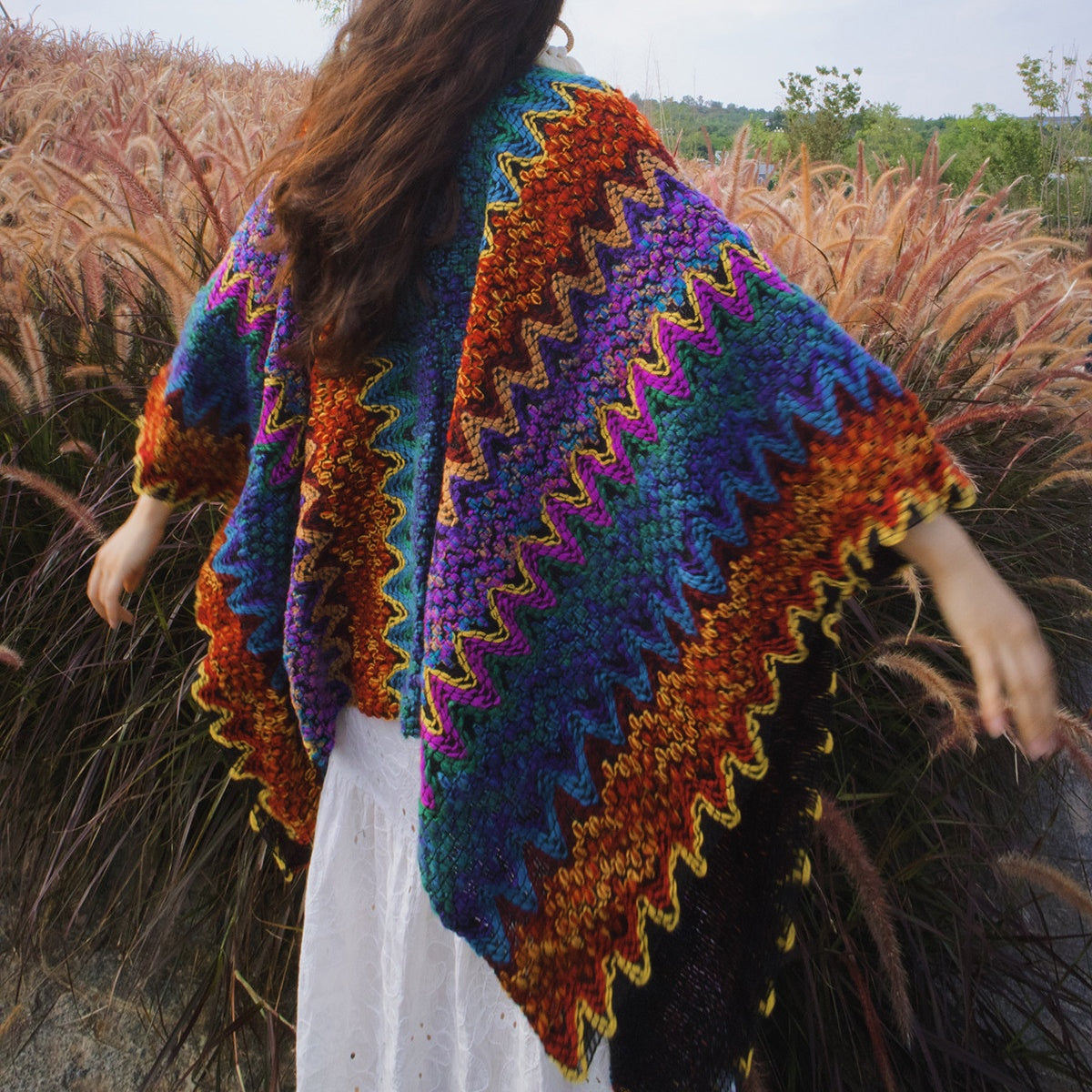 Ethnic Style Travel Shawl - Warm Vacation Photography Wrap for Women