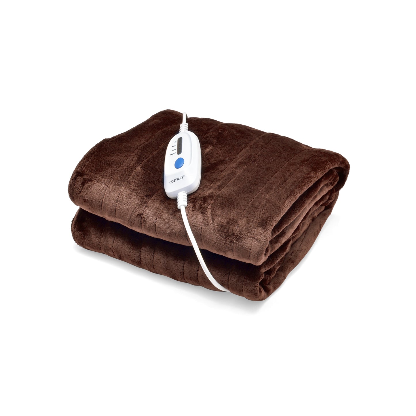 130 x 180 cm Electric Heated Blanket with 4 Heating Levels-Blue