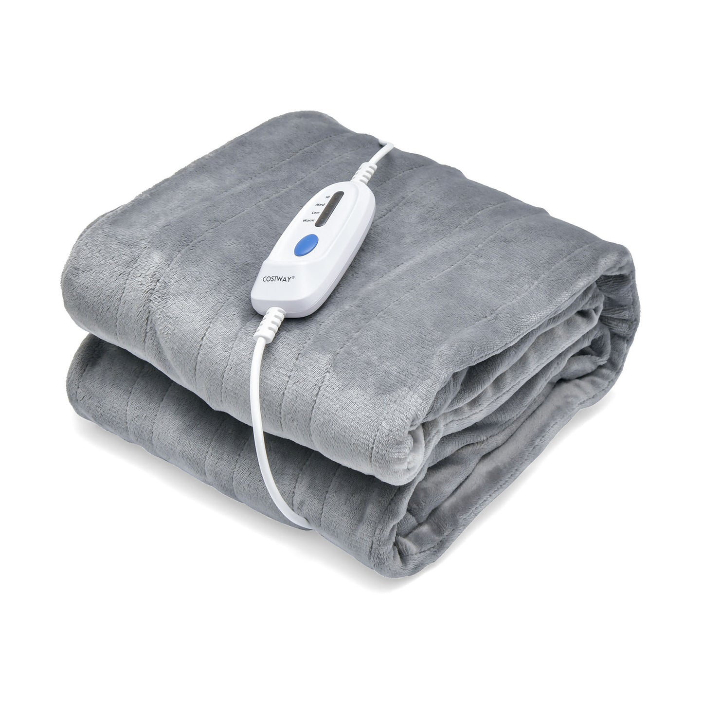 130 x 180 cm Electric Heated Blanket with 4 Heating Levels-Blue